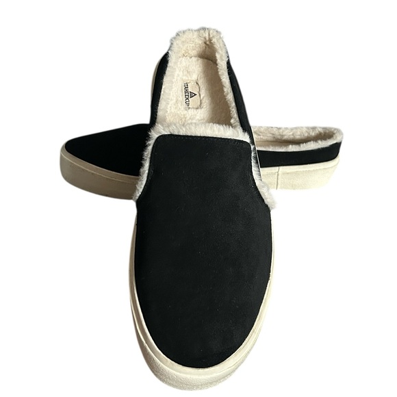 Staheekum Shoes - Staheekum Women's Cozy Camp Mules in Black Suede and Faux Fur Lining Size 9